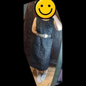Vintage Flocked Velvet Dress (M)